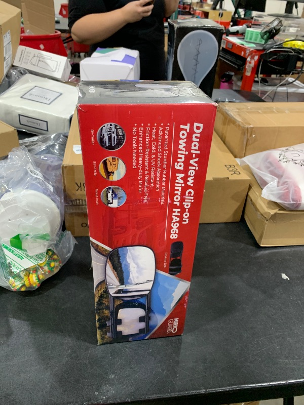 Photo 1 of MirroGuard Extended Towing Mirrors, Universal Clip-On Side Mirror Extensions for Pickups, RVs, and Trailers, Tow Mirrors with Extenders (Model HA968)