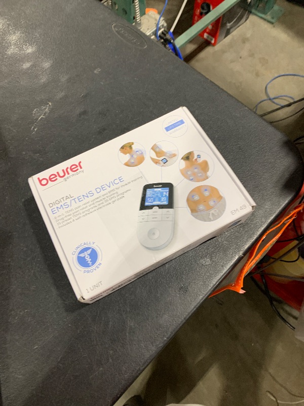 Photo 1 of Beurer EM49 Digital TENS & EMS Device for Pain Relief and Muscle Stimulation, 15 TENS Programs, 35 EMS Programs, 2 Adjustable Channels with 4 Self-Adhesive Electrodes