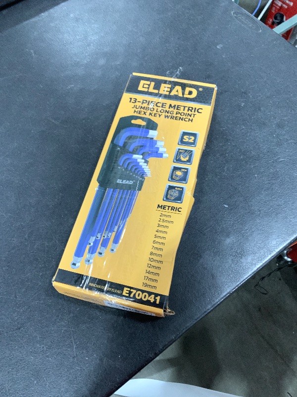Photo 1 of ELEAD Jumbo Hex Key Allen Wrench Set | 13-Piece Metric 2-19mm | Long Ball End Durable S2 | Automotive | Mechanic | Furniture | Professional Grade Tools