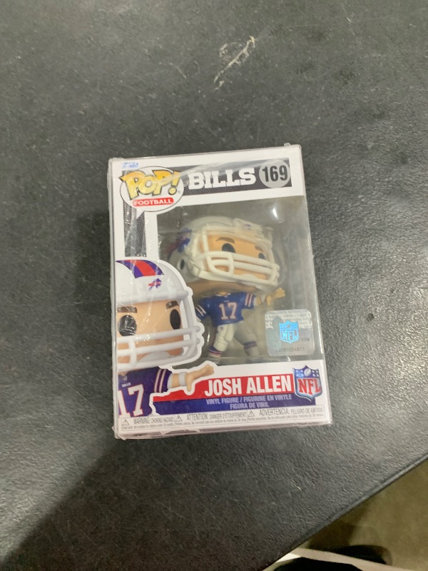 Photo 1 of POP Football: Bills - Josh Allen (Away Jersey) Funko Vinyl Figure (Bundled with Compatible Box Protector Case), Multicolor, 3.75 inches