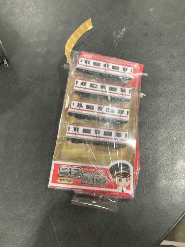 Photo 1 of VANTIYAUS 4pcs Car Set Alloy City Rail Subway Train, 1/64 Scale Alloy Subway/Car Model, Red White