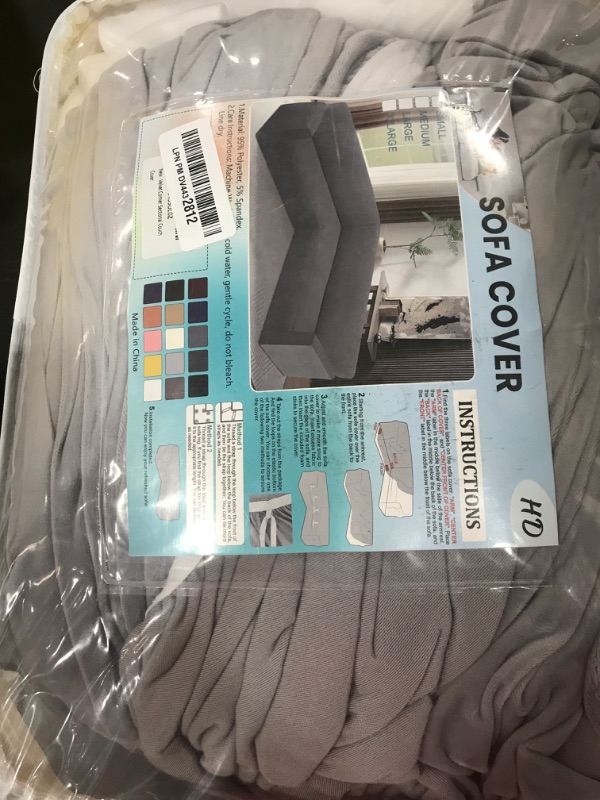 Photo 1 of HDCAXKJ Velvet L Shaped Sectional Couch Covers Soft Stretch Sofa Slipcovers U Shaped Furniture Protector for Pets Fits Well Non-Slip Universal Corner Sofa Cover for Living Room (Light Gray, X-Large)