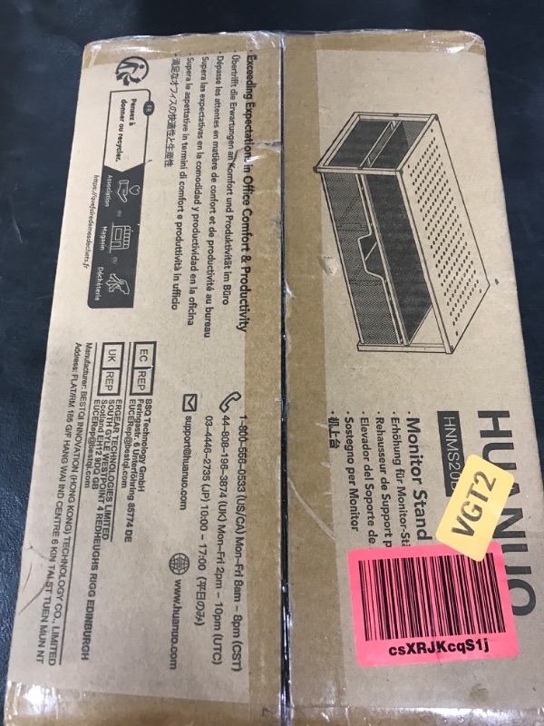 Photo 1 of HUANUO 2 Tier Monitor Stand, Metal Monitor Riser with Storage, Computer Desk Organizer with Drawer for Laptop, Computer, PC, Black