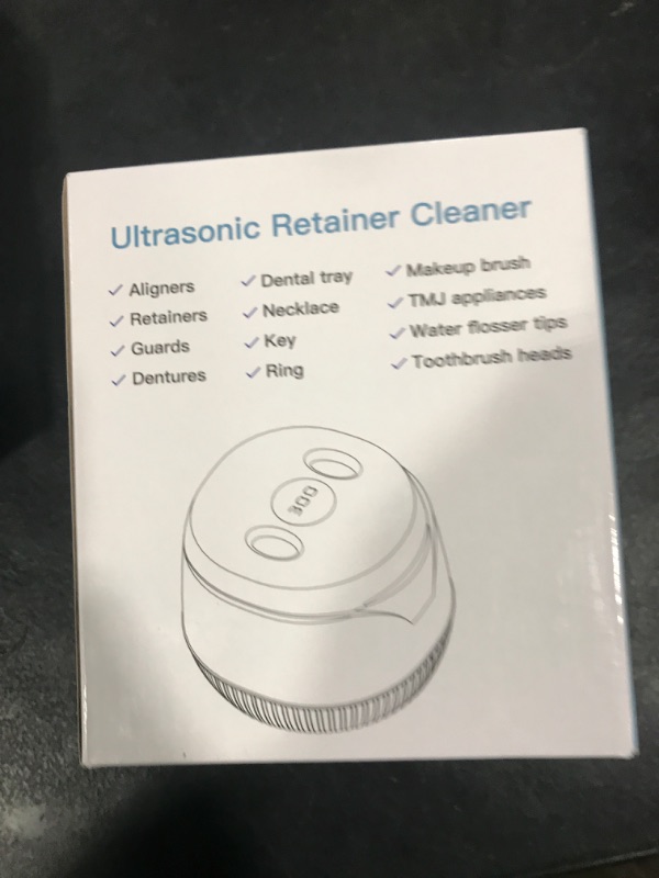 Photo 1 of Dental Ultrasonic Retainer Cleaner Machine - Dental Cleaning Pod for Denture, Mouth Guard, Aligner, Night Guard, Braces, Toothbrush Heads, Jewelry, 45kHz Retainer Cleaner with Digital Timer & 200ML
