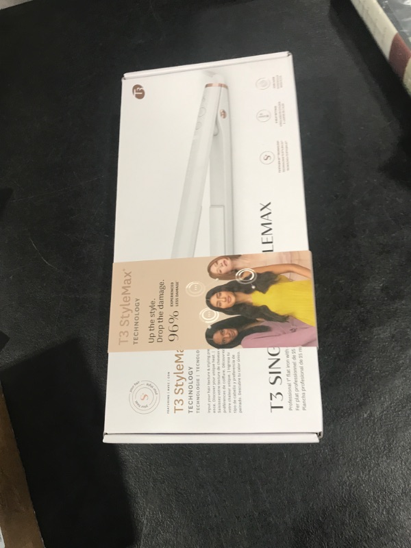 Photo 1 of T3 SinglePass StyleMax Professional 1" Ceramic Flat Iron with Custom Heat Automation, 9 Heat Settings, Longer Ceramic Plates, For Straightening, Waving, Curling & Styling
