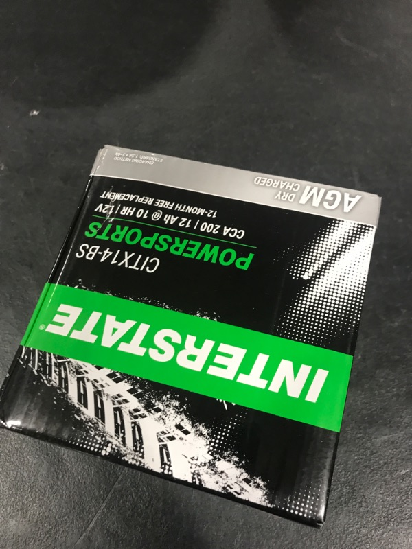 Photo 1 of Interstate Batteries YTX14-BS 12V 12Ah Powersports Battery 200CCA AGM Rechargeable Replacement for Motorcycles, ATVs, UTVs, Scooters, Snowmobiles (CITX14-BS)