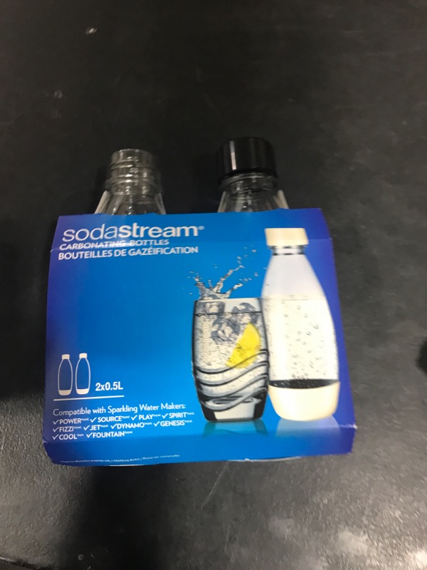 Photo 1 of sodastream 0.5L Slim Black Carbonating Bottles (Pack of 2)