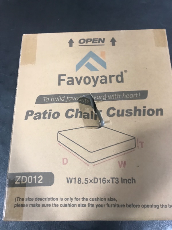 Photo 1 of Favoyard Outdoor Chair Cushion 18.5 x 16 x 3 Inch Rainproof & 3-Year Fade Resistant Patio Furniture Cushions with Removable Cover and Adjustable Ties for Garden Sofa Couch Pads Set of 2, Red