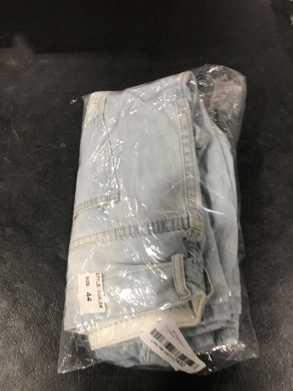 Photo 1 of SHOOYING Men's Casual Ripped Holes Denim Shorts Summer, Light Blue, US 44