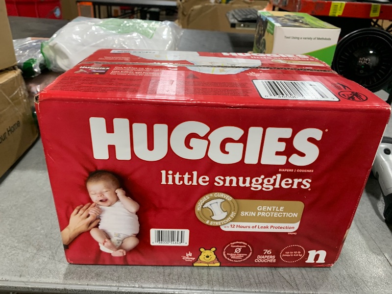 Photo 1 of Huggies Newborn Diapers, Little Snugglers Diapers, Size Newborn (up to 10 lbs), 76 Count