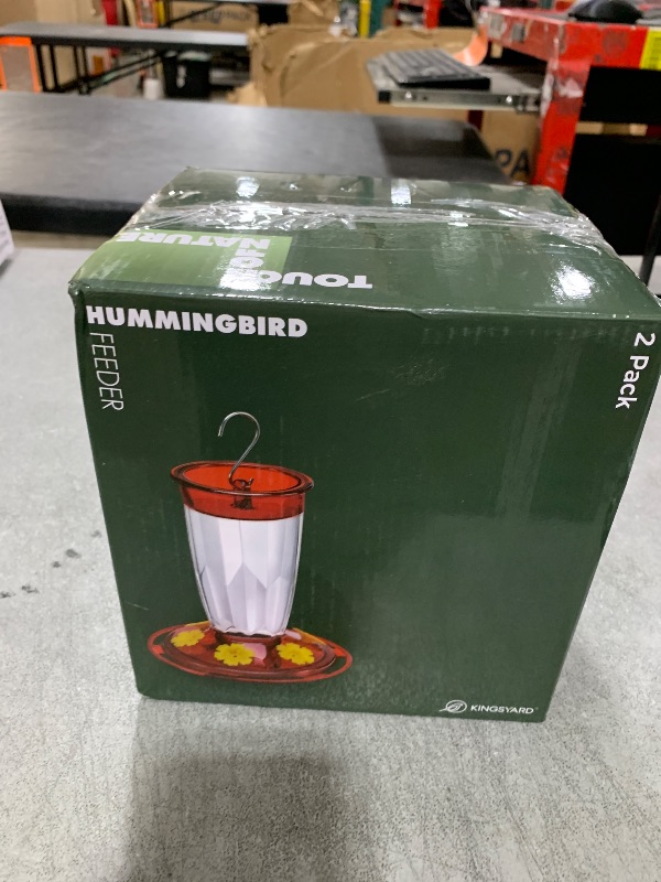 Photo 1 of Kingsyard 2 Pack Hummingbird Feeder for Outdoors Hanging - 6 Bee Guard Feeding Ports & Built-in Ant Moat, Wild Bird Feeder for Outside Garden Yard Patio 16 Oz, Clear