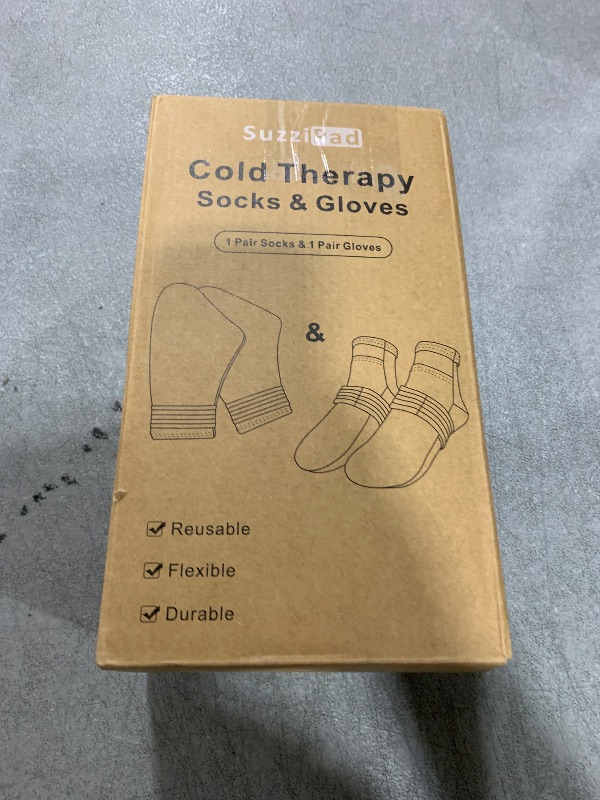 Photo 1 of SuzziPad Cold Therapy Socks & Hand Ice Pack, Cooling Gloves for Chemotherapy, Chemo Care Package for Women and Men, S/M