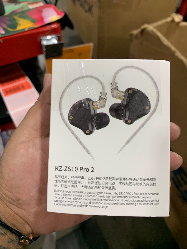 Photo 1 of Linsoul KZ ZS10 PRO 2 in Ear Monitor IEM, 1DD+4BA Hybrid Wired Earbuds, with 4-Level Tuning Switch, 3-Way Crossover Gaming Earbuds, Silver-Plated IEM Cable for Musician Audiophile (Black, with Mic)