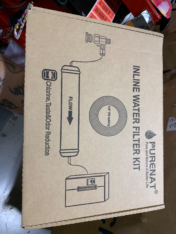 Photo 1 of Inline Water Filter Kit for Refrigerator and Ice Maker,1/4" Quick Connect Post Carbon Filter Replacement for Reverse Osmosis System with Feed Water Valve,1/4" Water Line and Fittings