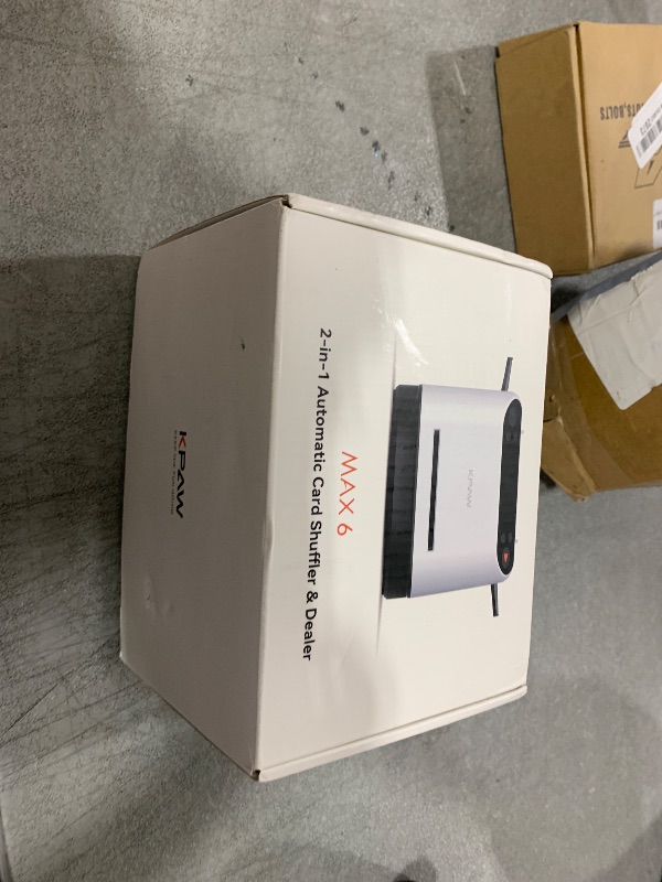 Photo 1 of KPAW Automatic Card Shuffler and Dealer - 1-2 Decks Support 12 Players, 4 Drawing Remotes, Auto Post-Shuffle Deal, Consecutive/Random Dealing, for Poker, Blackjack, UNO, Phase 10, Five Crowns (White)