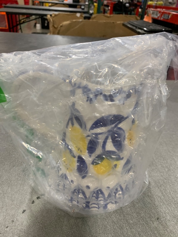 Photo 1 of Creative Co-Op 1.5-Quart Stoneware Pitcher with Lemons, White