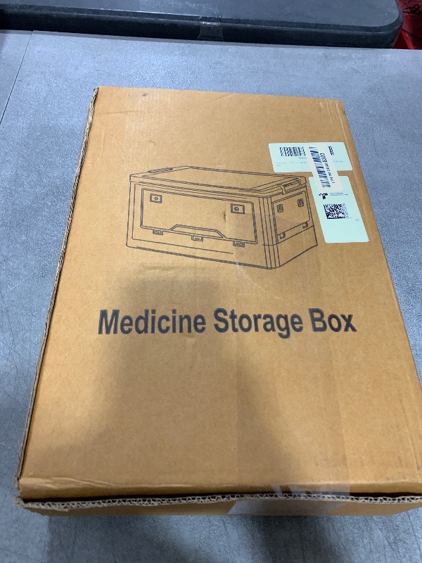 Photo 1 of Gifhomfix Extra Large Medicine Storage Box with Handles, First Aid Box Clear Medical Supply Organizer with Removable Tray, Multipurpose Plastic Medicine Chest with Wheels