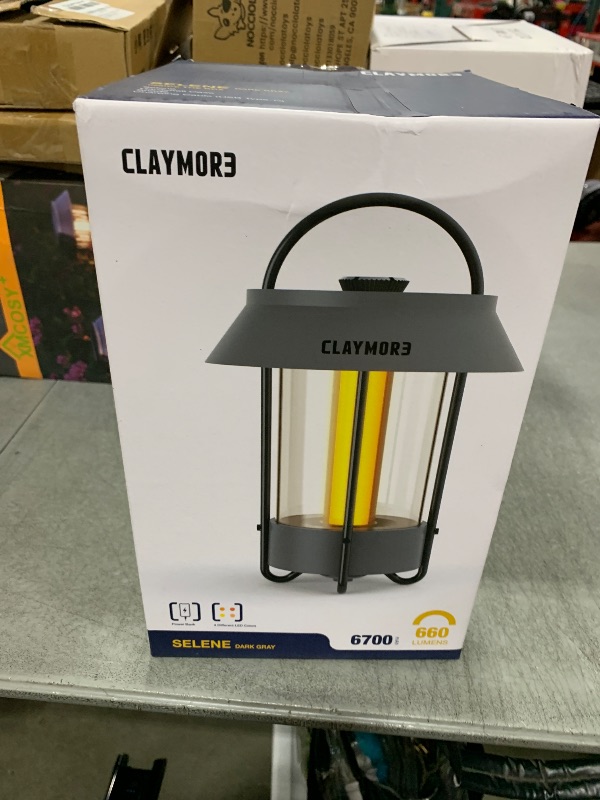 Photo 1 of CLAYMORE Selene Lamp (Dark Gray) - Aesthetic Portable Outdoor Lamp, 4 Mood Lights, 6,700mAh Rechargeable, 660 Lumens, Waterproof. Halloween Decor, Camping, Glamping, Parties, Tents, and Backyards.