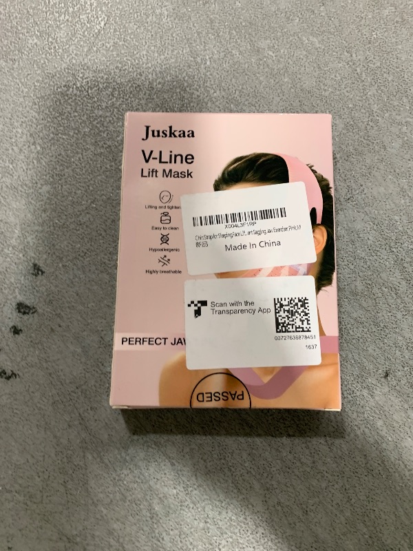 Photo 1 of Juskaa Reusable V Line Lifting Mask with Chin Strap for Sleeping,Face Lift Prevent Sagging, Jaw Exerciser,Light Pink,M