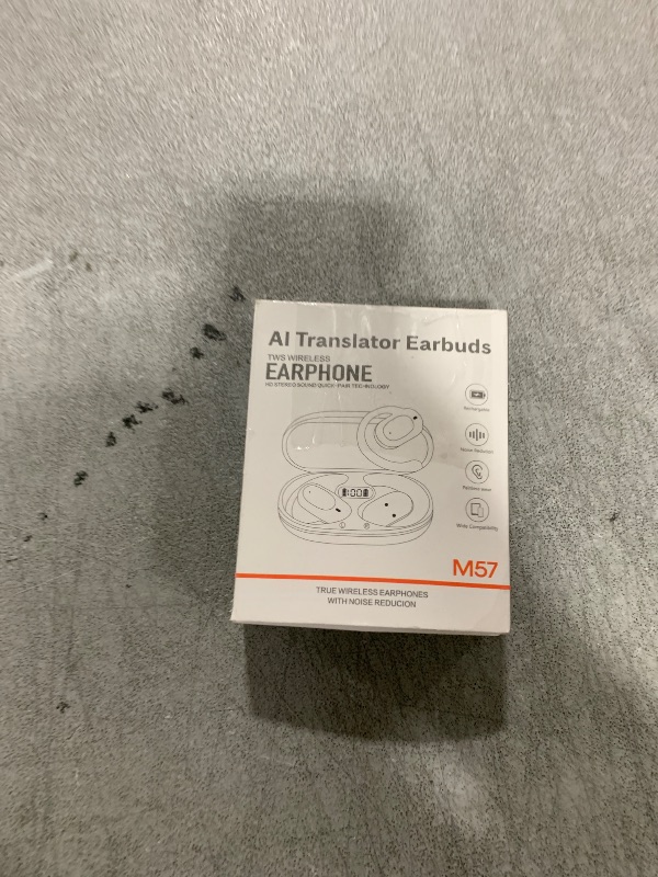 Photo 1 of diujzld Real Time Translation Earbuds, AI Language Translator Earphone 3-in-1 Accents & Long Battery Life Translation Earbuds OWS 144 Languages & 8 Offline for Travel Business,Black
