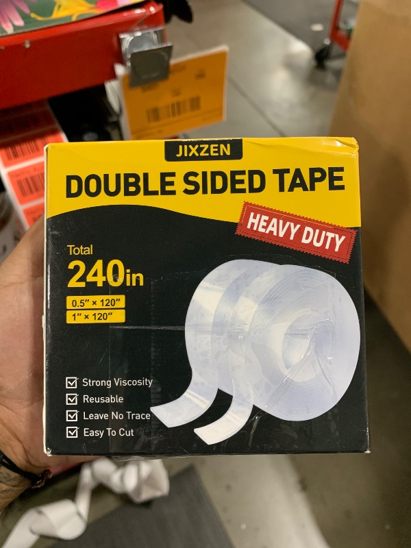 Photo 1 of JIXZEN Double Sided Tape Heavy Duty(2 Rolls, Total 20 FT), Removable Two Sided Nano Tape, Double Sided Tape for Walls, Used for Carpet, Poster, Picture Hanging, Outdoor Multifunctional Mounting Tape