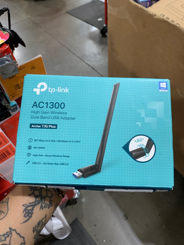 Photo 1 of TP-Link USB WiFi Adapter for Desktop PC, AC1300 USB 3.0 Wireless Dual Band Network Adapter with High Gain Antenna(Archer T3U Plus), MU-MIMO, Windows 11/10/8.1/8/7/XP, Mac OS 10.9-10.15
