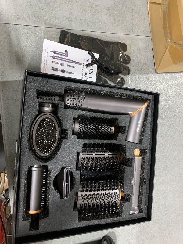Photo 1 of 8 in 1 Hair Wrap Air Styler, Flex Magic Air Curler for Hair Dupe, Hot Air Brush Styler and Dryer in One Style, Autowrap Airstyler, Gray
