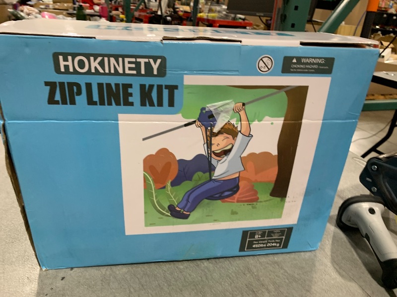 Photo 1 of HOKINETY Zip Line Kit for Kids Adults : 100FT Up to 380Lbs - Quick Tighten Zipline for Backyard Outdoor with 100% Rust Proof Removable Trolley Seat Spring Brake