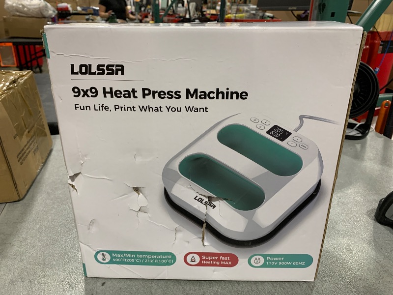 Photo 1 of Heat Press Machine for T Shirts- 9x9 Heat Press Shirt Press Machine with Precise Temperature Control, Mini Heat Press for Hats, Dresses, Pillows, Tote Bags-Green (Green)