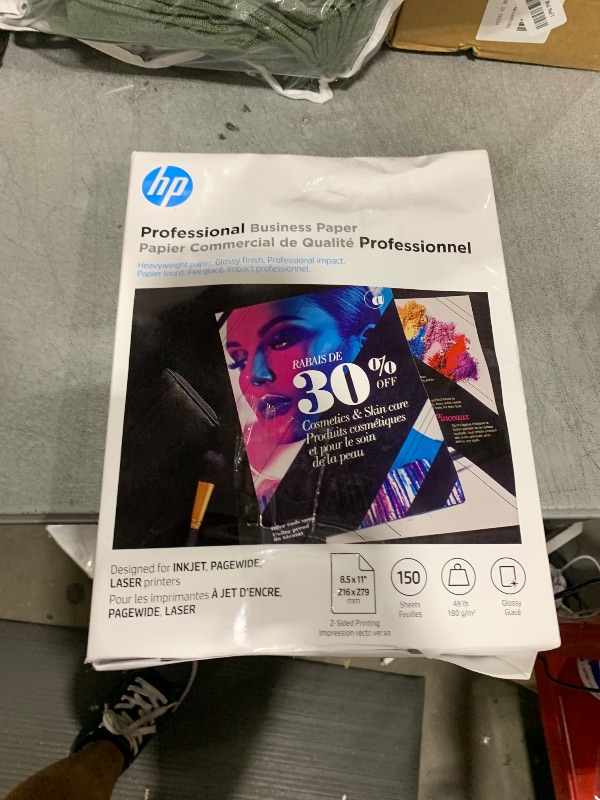 Photo 1 of HP Professional Business Paper, Glossy, 8.5x11 in, 48 lb, 150 sheets, works with inkjet, PageWide, laser printers (Q1987A)