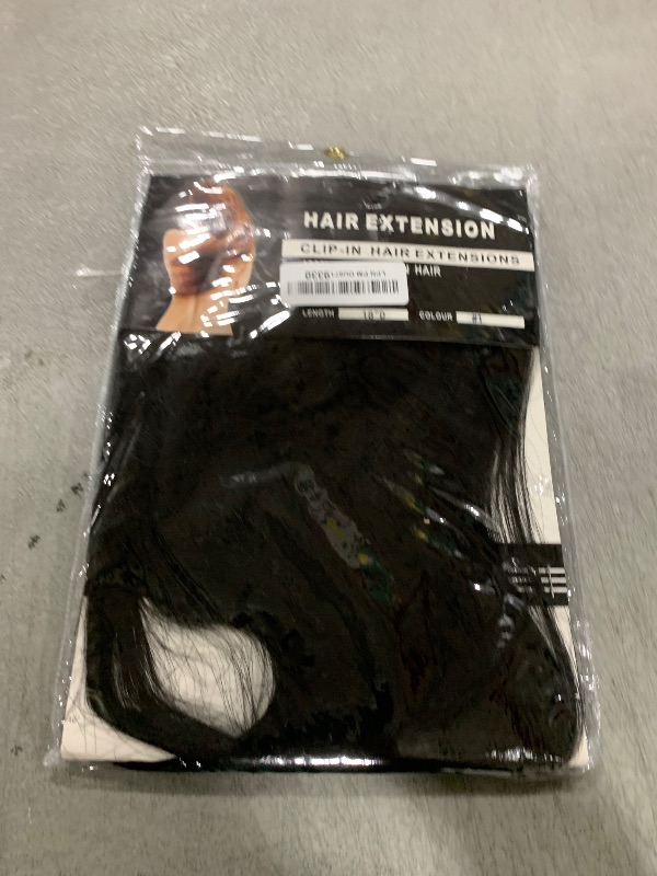 Photo 1 of S-NOILITE Clip in Human Hair Extensions - One Piece, 100% Real Human Hair, 3/4 Full Head - Thicker Straight Soft Hair - Jet Black (18"-90g)