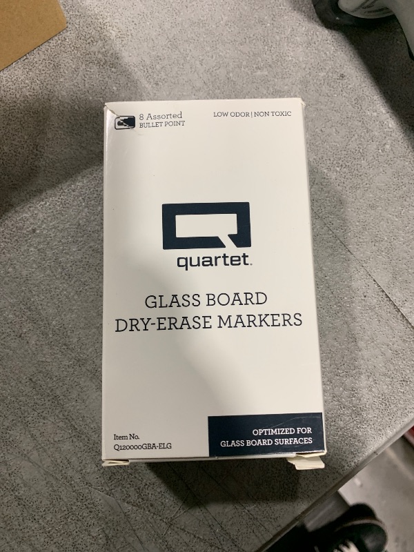 Photo 1 of Quartet Dry Erase Markers, Glass Whiteboard Markers, Bullet Tip, White Board Dry Erase Pens for Teachers, Home, School & Office Supplies, Assorted Colors, 8 Pack (Q120000GBA)