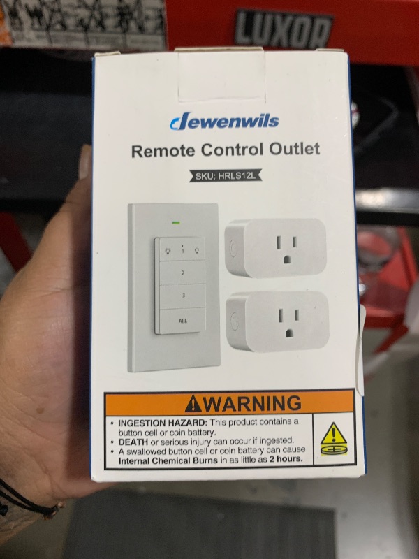 Photo 1 of DEWENWILS Remote Control Outlet, Wall Mounted Wireless Light Switch, 2 Independent Control Sockets Electrical Remote Outlet Switch for Plug in Pendant Light, No Wiring,100 Ft Range, FCC Listed