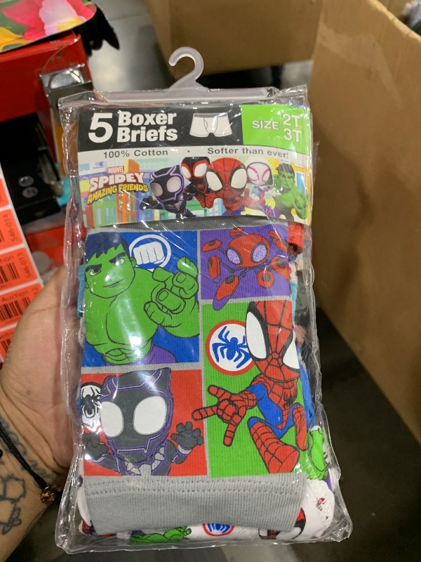 Photo 1 of Spiderman Boys' Toddler Superhero Friends Exclusive Underwear with Iron Man, Hulk & More 2/3T & 4T, 5-Pack Boxer Brief Spidey Multi-Hero, 2-3T
