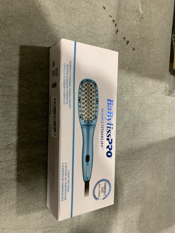 Photo 1 of BaBylissPRO BaBylissPRO Nano Titanium Compact Thermal Paddle Brush, Hair Styling Tools & Appliances, BNTPB2UC, Blue