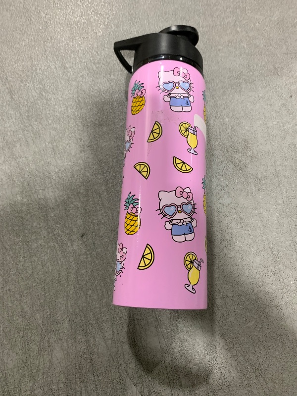 Photo 1 of Silver Buffalo Sanrio Hello Kitty Summer Pineapples And Lemonade Stainless Steel Water Bottle, 25 Ounces