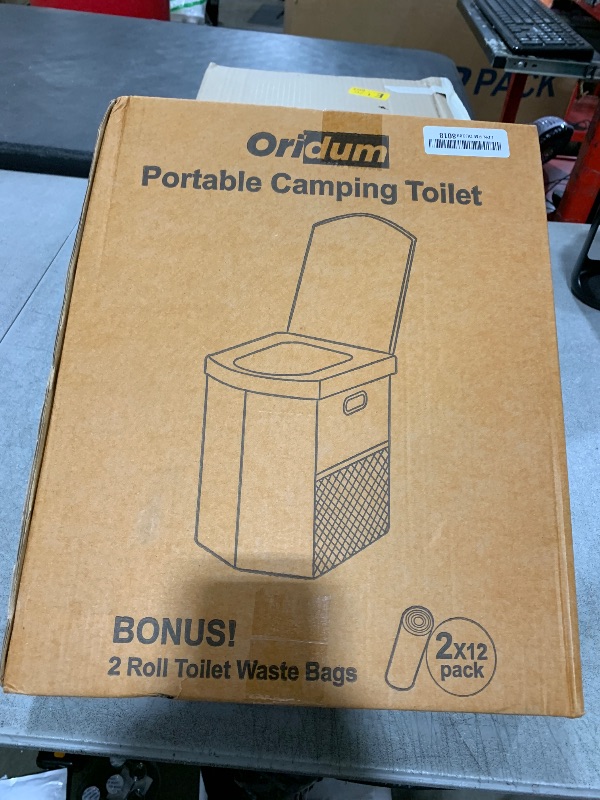 Photo 1 of Oridum Portable Toilet for Adults, Foldable Camping Toilet with Soft & Comfortable Leather Seat,Hold Up to 400lbs, Height 16.5in for Camping, Car/Road-Tripping