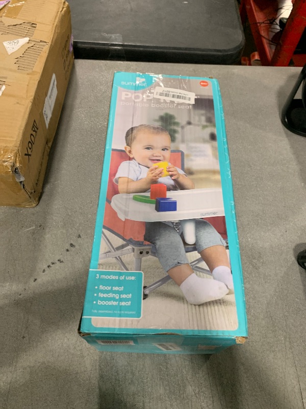 Photo 1 of Summer by Bright Starts Pop 'N Sit Portable Booster Chair, Floor Seat, Indoor/Outdoor Use, Compact Fold, Coral, 6 Mos - 3 Yrs