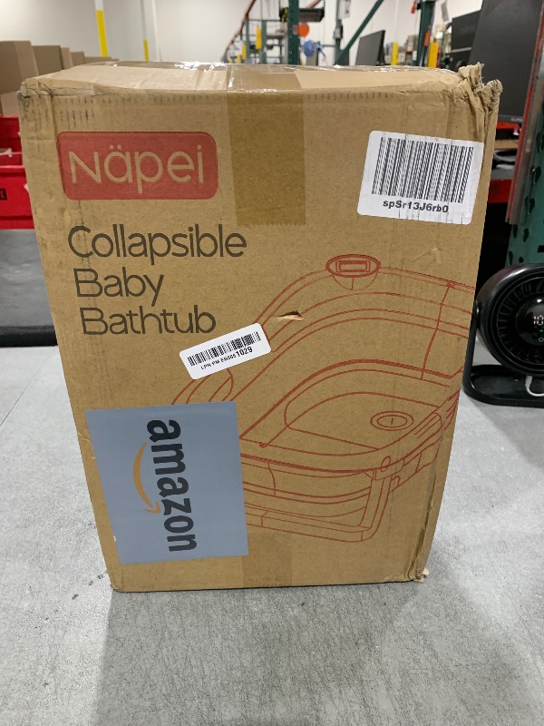 Photo 1 of napei Collapsible Baby Bathtub,Baby Bath Tub with Soft Cushion & Thermometer,Baby Bathtub Newborn to Toddler 0-36 Months,Portable Travel Baby Tub