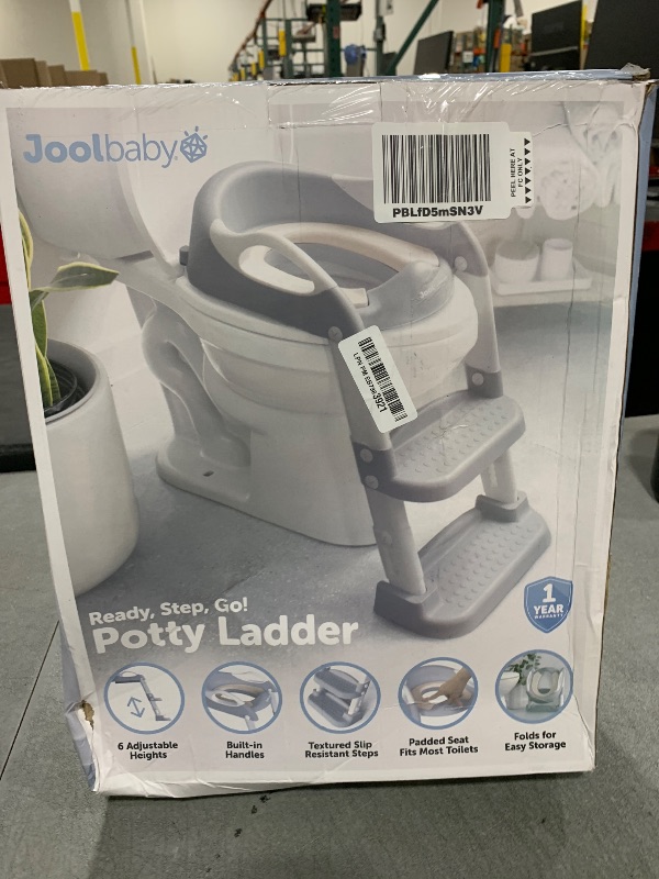 Photo 1 of Jool Baby Potty Training Seat with 2 Step Ladder for Toddlers - Soft Cushioned Seat & Splash Guard, Adjustable Height (Gray)