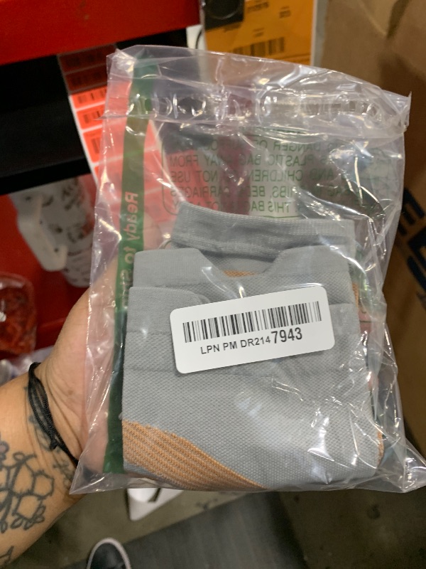 Photo 1 of Doctor's Select Copper Ankle Compression Sleeve - Toeless Compression Socks, Ankle Support for Men, Peroneal Tendonitis Brace, Socks for Plantar Fasciitis Women, Foot Support for Pain, Gray