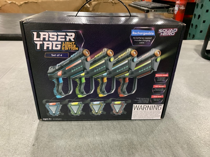 Photo 1 of Rechargeable Laser Tag for Kids, Teens & Adults - Boys Gifts - Blasters & Vest Sensors - Fun Ideas Age 8+ Year Old Toys - 4 Set - Lazer Teen Boy Games - Boys & Girls Outdoor Teenage Group Activities