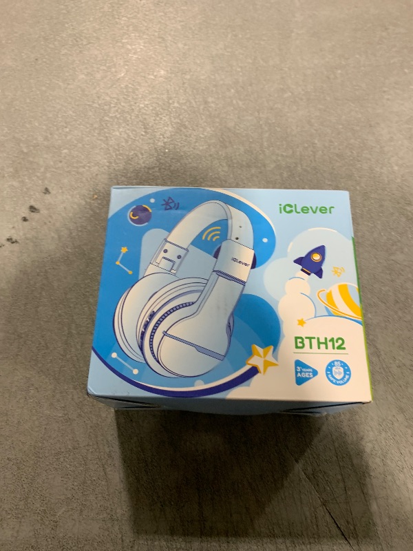 Photo 1 of iClever BTH12 Kids Bluetooth Headphones,Colorful LED Lights,74/85dBA Safe Volume,85H Playtime,Bluetooth 5.2,Over Ear Wireless Headphone Built-in Mic for iPad/Tablet/Airplane, Deep Black