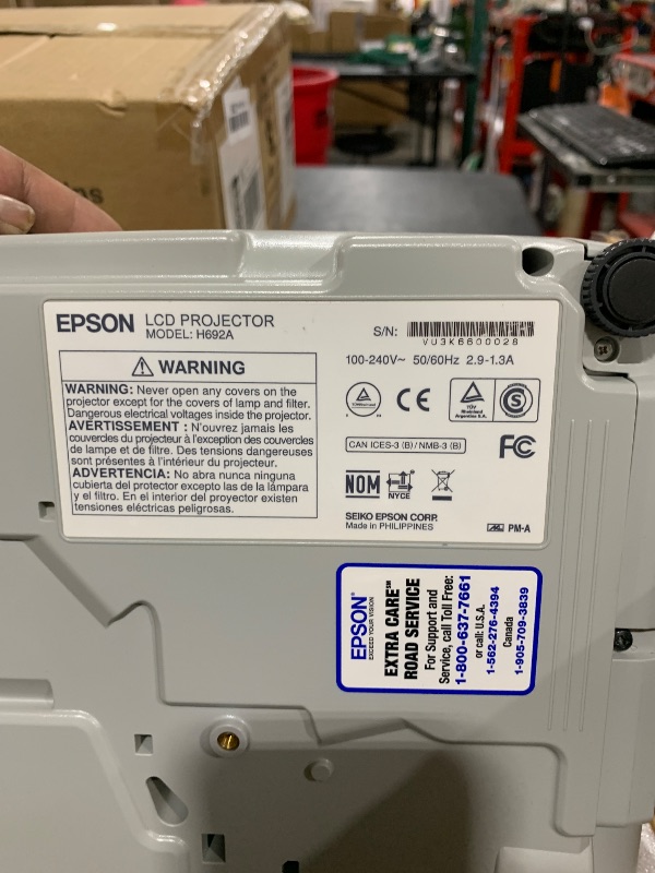 Photo 1 of Epson V11H692020 LCD Projector, PowerLite X27,White (Renewed)