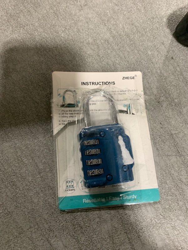 Photo 1 of ZHEGE Combination Lock, 4 Digit Combination Padlock Outdoor, School Lock, Gym Locks (Peacock Blue)