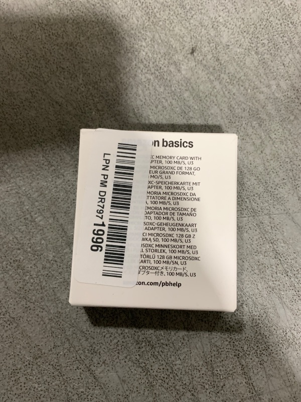 Photo 1 of Amazon Basics Micro SDXC Memory Card with Full Size Adapter, A2, U3, Read Speed up to 100 MB/s, 128 GB, Black