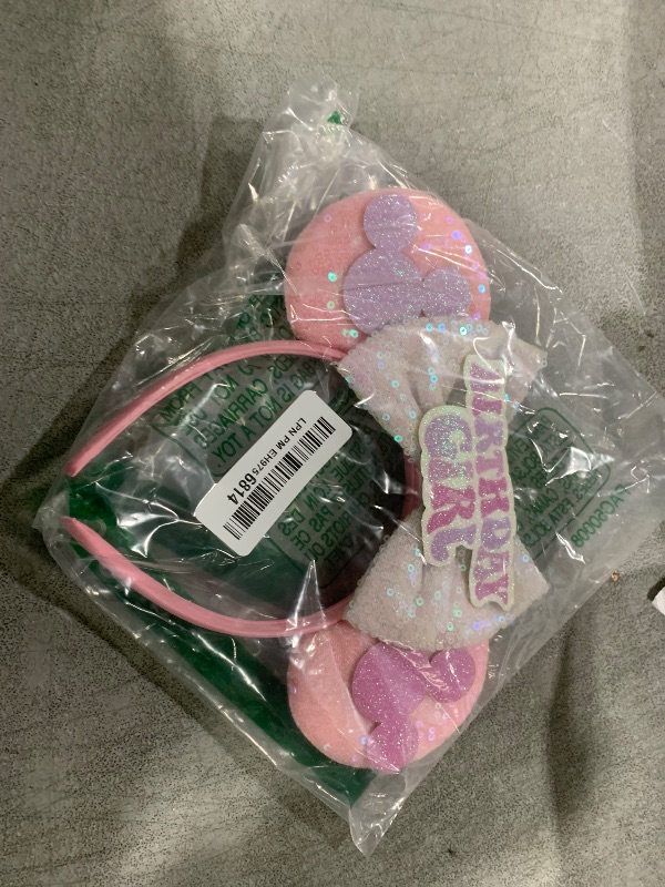 Photo 1 of RAZKO Pink Minnie Ears Hair Accessory, Mouse Headband for Women Girls (Birthday Girl-Pink M)