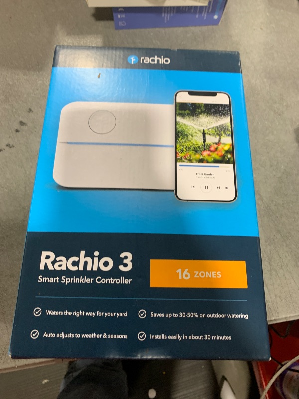 Photo 1 of Rachio 3 Smart Sprinkler Controller: 16 Zone | Simple Auto Schedules, Quick Run, Local Weather Intelligence. (Save Water w/ Rain, Freeze & Wind Skip)
