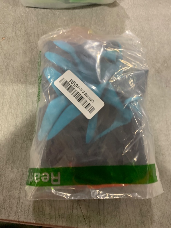 Photo 1 of COOLJOB Waterproof Gardening Work Gloves with grip for Women & Men, Double Rubber Coated for Garden Yard Outdoor Construction Worker, Blue Large Size 2 Pairs