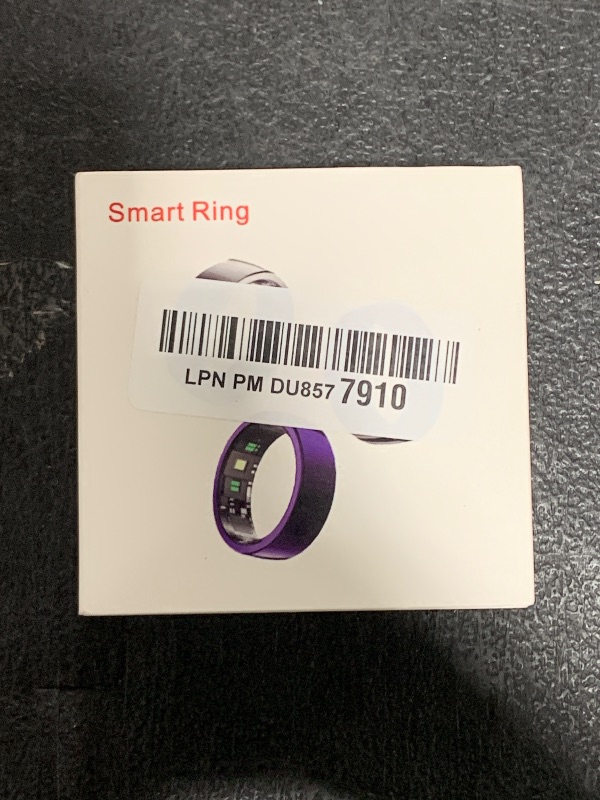 Photo 1 of Smart Ring Purple - Size 12 - Health Tracker with Free Subscription, Gesture Remote Beauty Shot & Brush Video, Fitness Sleep Heart Rate Tracking Ring with Charging Case, Compatible with iOS & Android